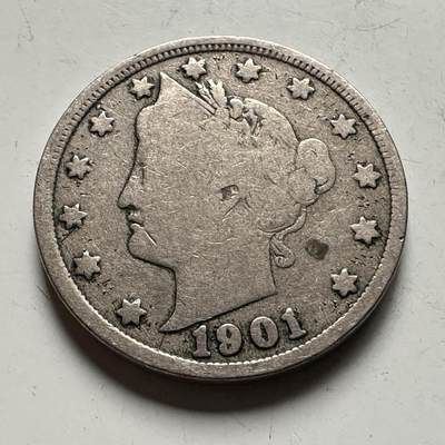 🌹外币初藏🌹🐯2026年第28场   每周二四六晚8️⃣点 接代拍 - 美国1901年五分