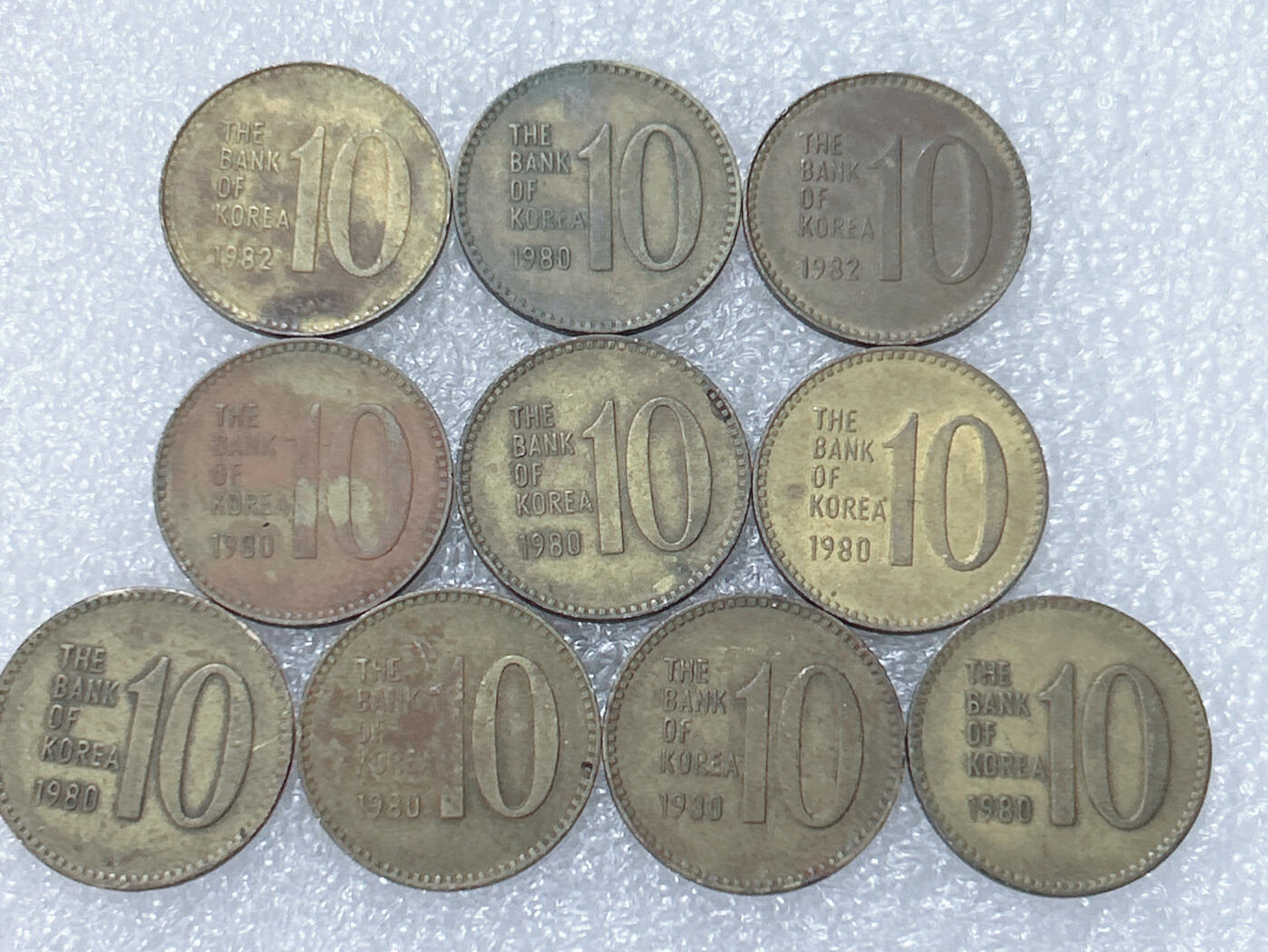 第一海外回流一元起拍收藏 散集专场  第303期 韩国80年代10元硬币 10枚