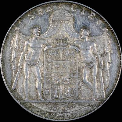 【雨安】【直播拍卖】【第0127期-裸币套币】2026-03-13 周五 19:30 (金价1140, 银价21.50) - [裸币各国] Denmark 丹麦 1达勒 KM#0720 (1840-1847) 克里斯蒂安八世 1840年 极美细节, 均匀淡美包浆