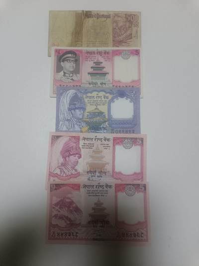 【20260315】非全新纸币和硬币第345场 - 外国5张纸币，有裂缝