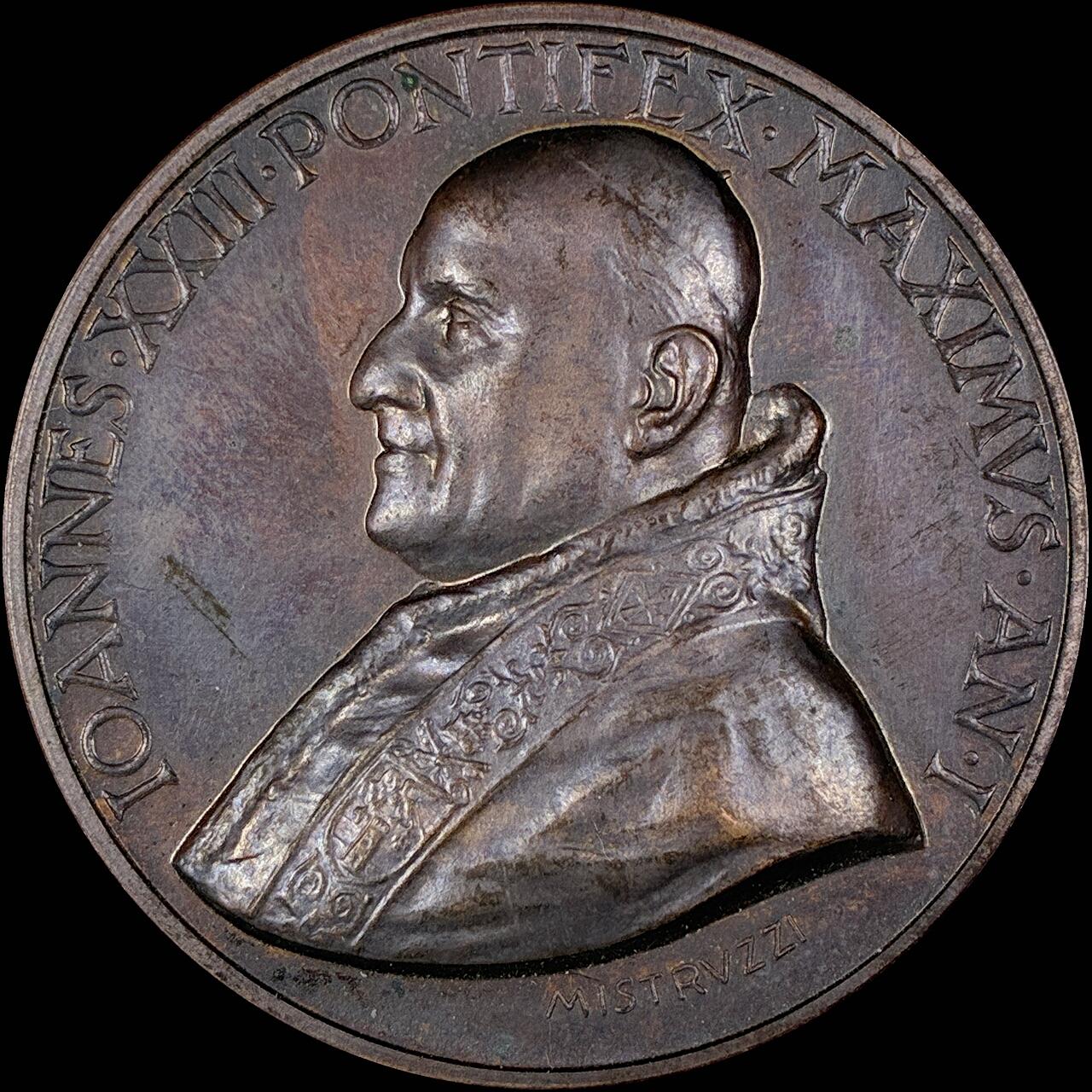 【雨安】【直播拍卖】【第0127期-裸币套币】2026-03-13 周五 19:30 (金价1140, 银价21.50) [徽章奖章] Vatican [章] 梵蒂冈 1958年 若望二十三世 铜章 44mm