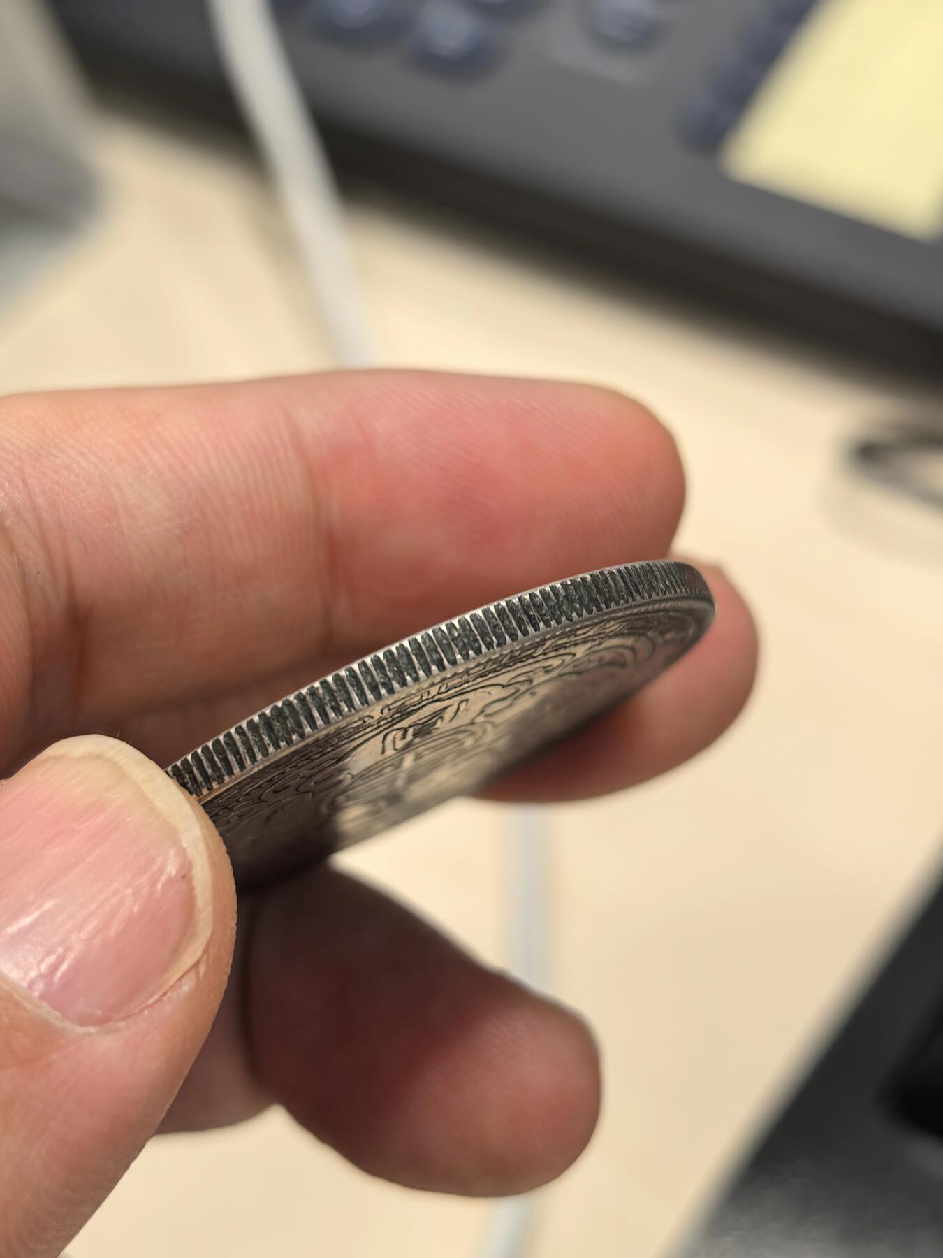 博洋堂世界钱币拍卖第164期（全场包邮） 英国贸易银1912年B版站洋 底板带微光 状态不错