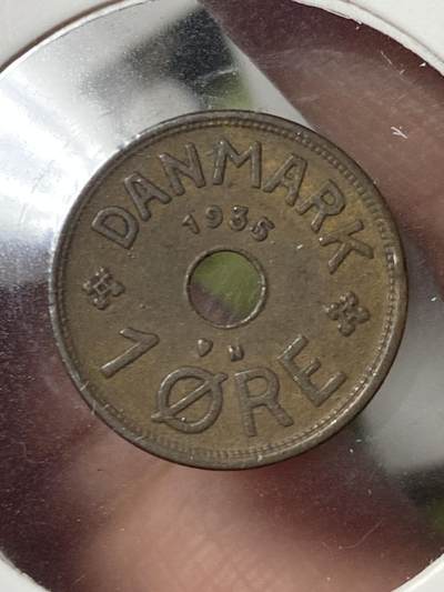 2026年第三十五场(总第二百零四场）外国精品纸夹币场(免佣金) - 丹麦🇩🇰1935年1欧尔(克里斯蒂安十世第六版，N; GJ版)