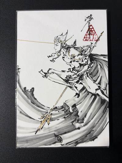 NO.27 好又多金牌大场，每周一站式配齐，方便凑单！（周6晚9点截拍，卖家送拍0抽成！） - 【1/1手绘卡】启读 沈鑫老师手绘 二郎真君 A5尺寸【哮天随驾风雷动，灌口真君四海名】