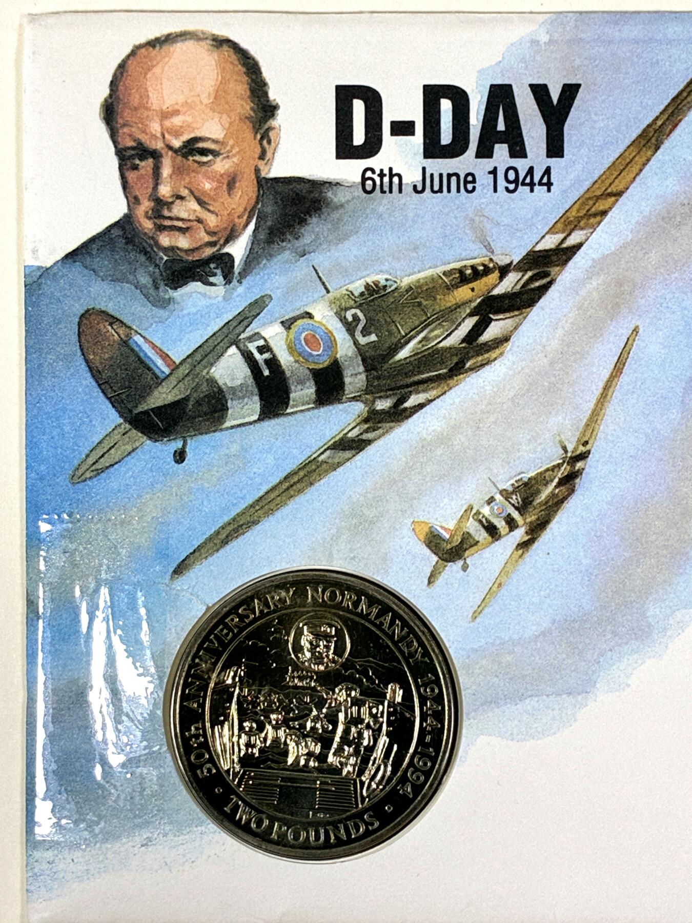 【雨安】【直播拍卖】【第0127期-裸币套币】2026-03-13 周五 19:30 (金价1140, 银价21.50) [现代装帧] Guernsey 根西 2镑 1994年 诺曼底登陆