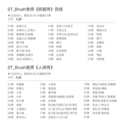 NO.27 好又多金牌大场，每周一站式配齐，方便凑单！（周6晚9点截拍，卖家送拍0抽成！） - 【套卡】焱卡 刷子 妖姬传36人+人间传49人 共115人物九拼卡全套1035张 详情可见名单