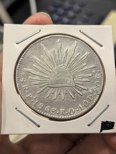 博洋堂世界钱币拍卖第164期（全场包邮） - 墨西哥1863年PI RO版花边鹰洋，少见中期好版