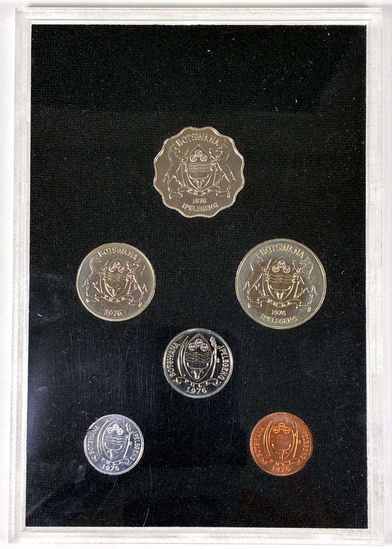 【雨安】【直播拍卖】【第0127期-裸币套币】2026-03-13 周五 19:30 (金价1140, 银价21.50) [现代套币] Botswana 博茨瓦纳 套币 1976年