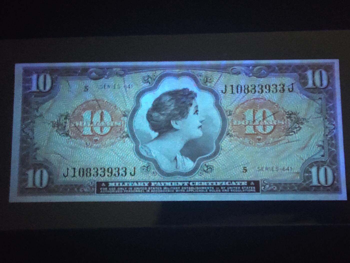 2026三月第二期，总219期 美国641系列10元军票UNC- 无47 越南战争期间发行 稀有的高面值 自由女神