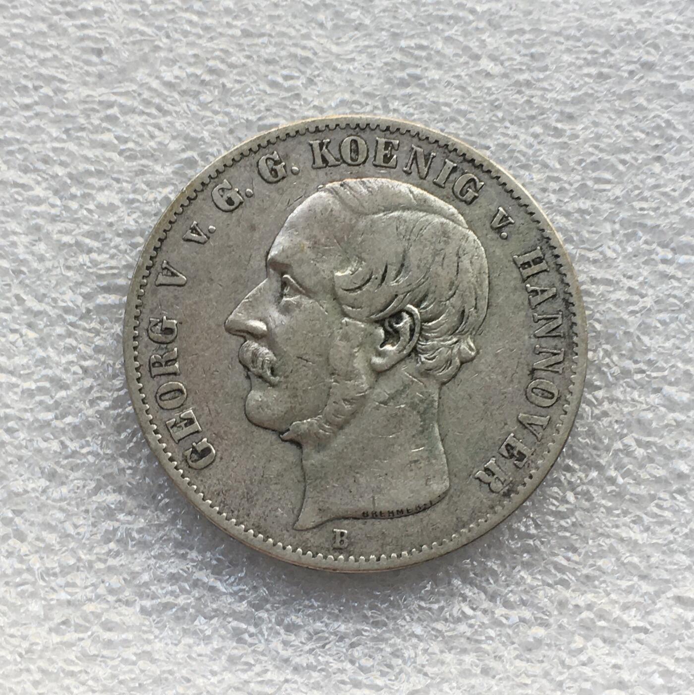 世界钱币专场拍卖 每周二开拍 1854年德国汉诺威格奥尔格五世皇冠盾牌版1泰勒银币