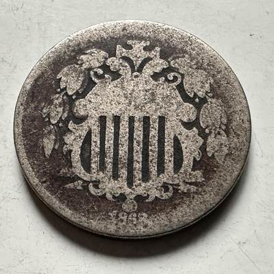 🌹外币初藏🌹🐯2026年第28场   每周二四六晚8️⃣点 接代拍 - 美国1868年五分