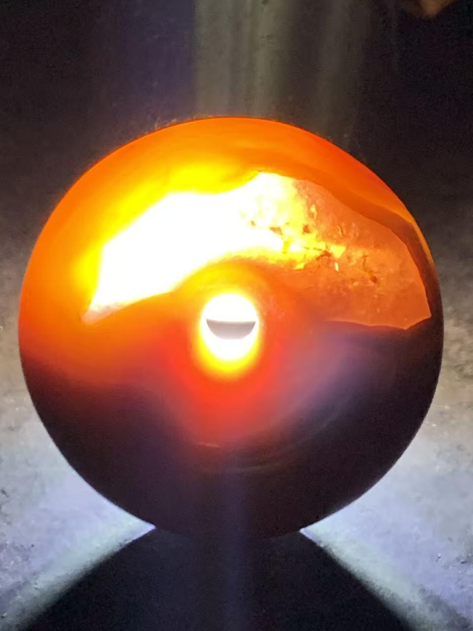 精美冻料冰飘草花纹战国红玛瑙平安扣一个，