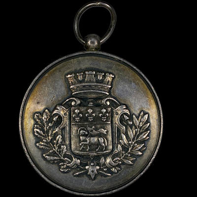 【雨安】【直播拍卖】【第0127期-裸币套币】2026-03-13 周五 19:30 (金价1140, 银价21.50) - [徽章奖章] France [章] 法国 19世纪 鲁昂 向消防员致敬 银奖章 38.8克, 43mm