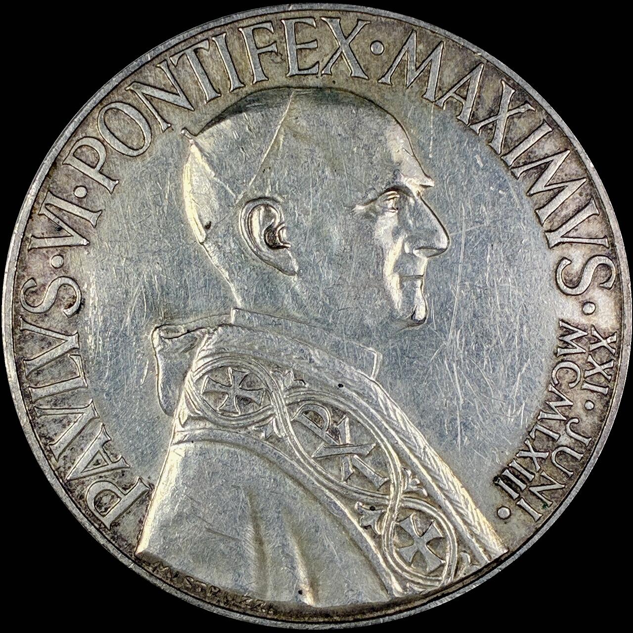 【雨安】【直播拍卖】【第0127期-裸币套币】2026-03-13 周五 19:30 (金价1140, 银价21.50) [徽章奖章] Vatican [章] 梵蒂冈 1963年 保禄六世 银章 24.7克, 纯银, 40mm