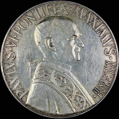 【雨安】【直播拍卖】【第0127期-裸币套币】2026-03-13 周五 19:30 (金价1140, 银价21.50) - [徽章奖章] Vatican [章] 梵蒂冈 1963年 保禄六世 银章 24.7克, 纯银, 40mm