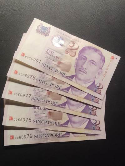 2026三月第二期，总219期 - 新加坡2000年新千年2元纪念钞批量五张UNC微潮