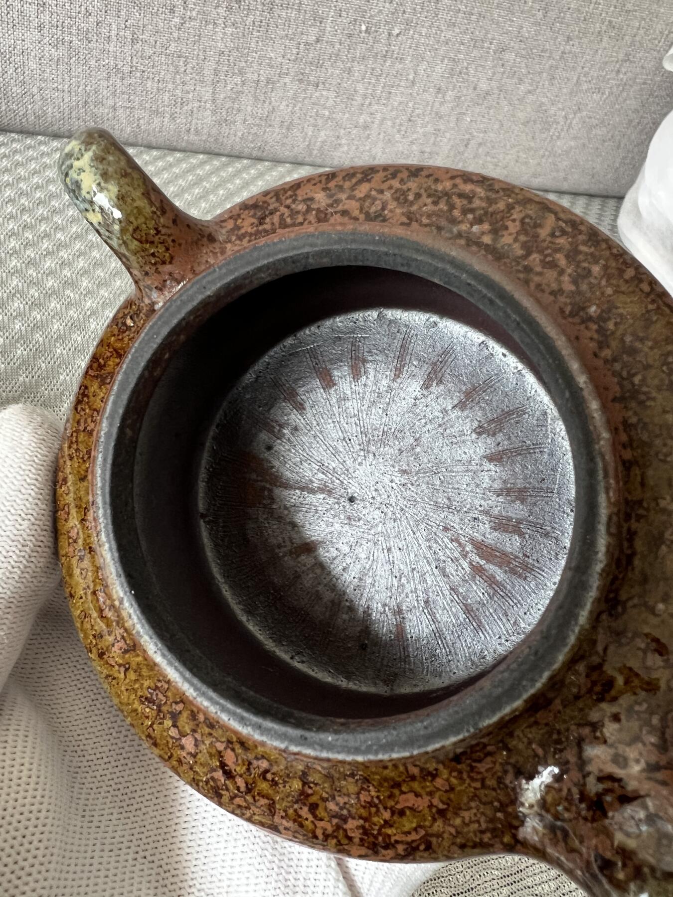 零元拍：原矿紫砂壶柴烧扁虚+柴烧主人杯（130CC左右）