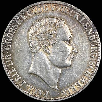 【雨安】【直播拍卖】【第0127期-裸币套币】2026-03-13 周五 19:30 (金价1140, 银价21.50) - [裸币德国] Germany 德国 德意志 2/3泰勒 Mecklenburg-Schwerin梅克伦堡-什未林 KM#0288 (1839-1841) 1840年