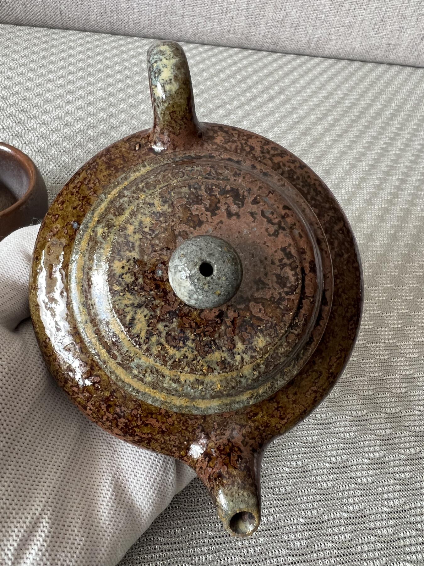 零元拍：原矿紫砂壶柴烧扁虚+柴烧主人杯（130CC左右）