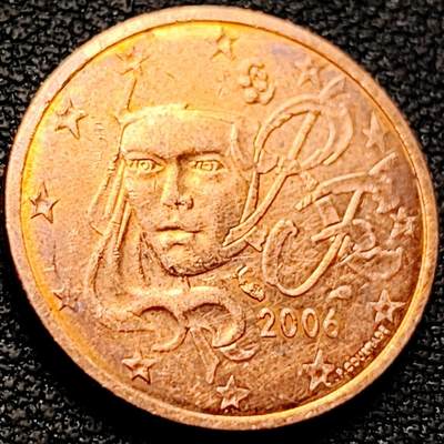 泉币菌-第208场-拍品多 请提前出价 - 欧盟元 法国2006年5欧分硬币 玛丽安娜 