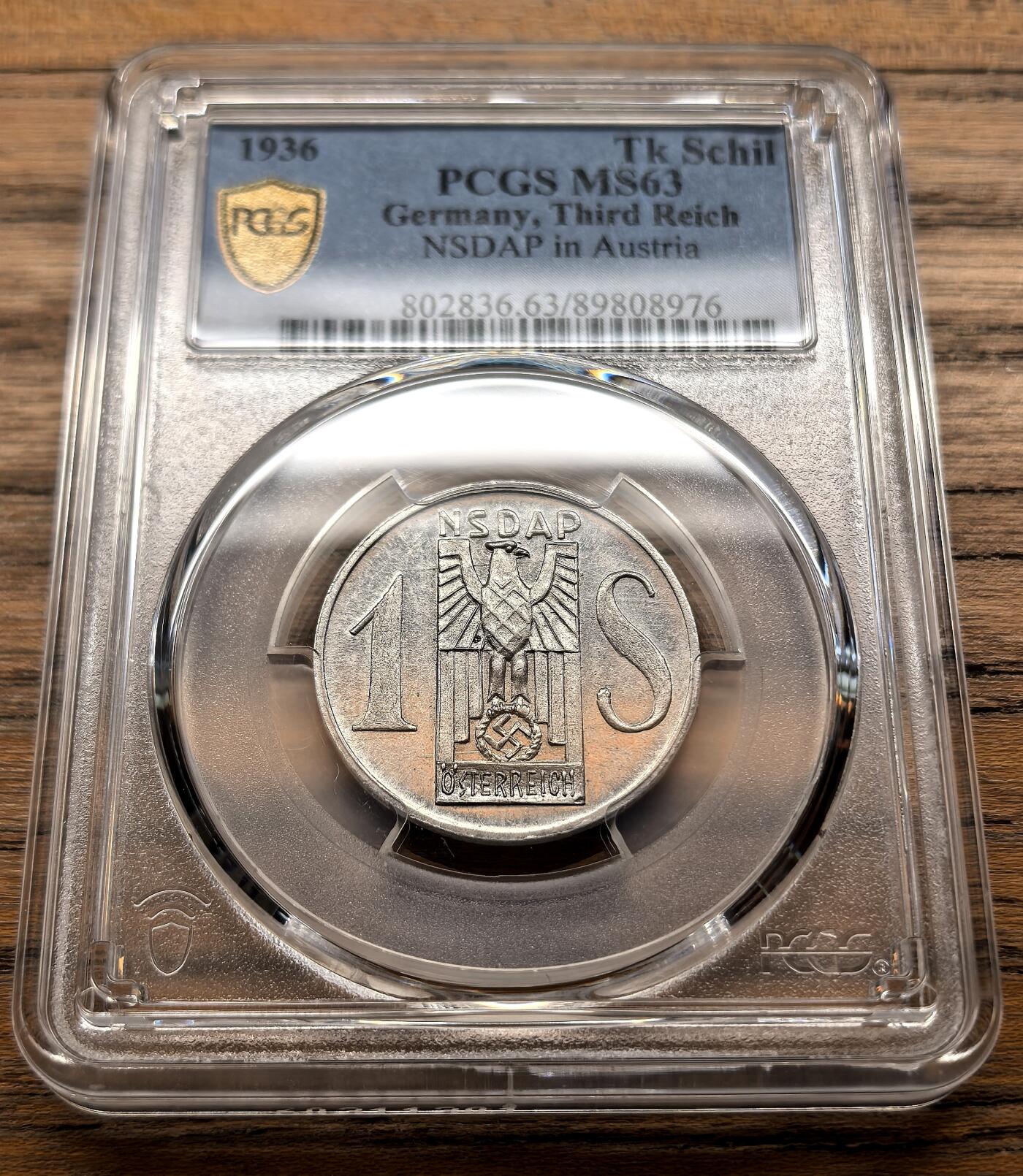 凡希社世界钱币微拍第三百二十一期 1936奥地利纳粹党1先令募捐币PCGS-MS63