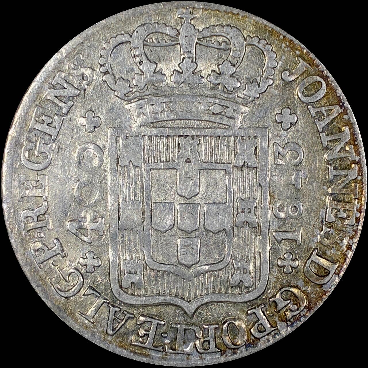 【雨安】【直播拍卖】【第0127期-裸币套币】2026-03-13 周五 19:30 (金价1140, 银价21.50) [裸币各国] Portugal 葡萄牙 400瑞斯 KM#0331 (1802-1816) 若昂摄政王 1813年