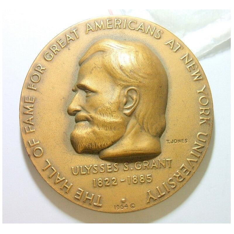 【艺术】美国艺术大章 格兰特总统指挥南北战争 高浮雕精制超大铜章 75MM 208克