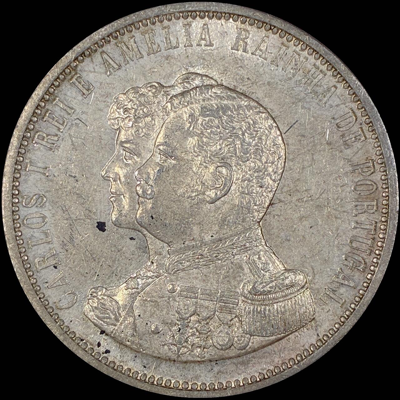 【雨安】【直播拍卖】【第0127期-裸币套币】2026-03-13 周五 19:30 (金价1140, 银价21.50) [裸币各国] Portugal 葡萄牙 Kingdom 十进制 发现印度 1000里斯 KM#539 1898年