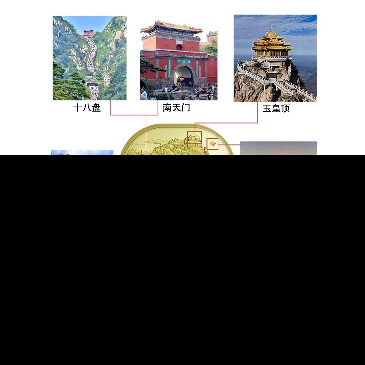 世界文化和自然遗产龙头币泰山纪念币，异形纪念币龙头品种，桶拆光品，按图发货！