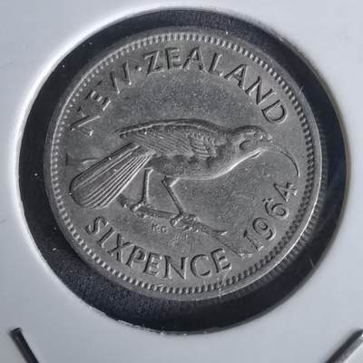 沼泽如烟--第1020场 - 新西兰1964年6便士