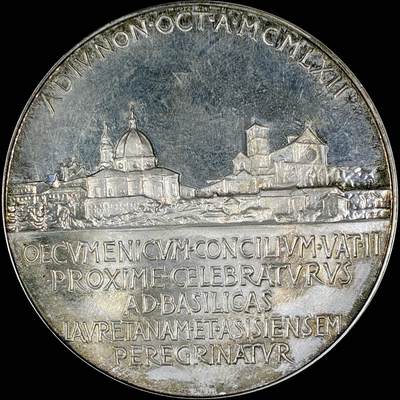 【雨安】【直播拍卖】【第0127期-裸币套币】2026-03-13 周五 19:30 (金价1140, 银价21.50) - [徽章奖章] Vatican [章] 梵蒂冈 1963年 若望二十三世 银章 39.8克, 44mm