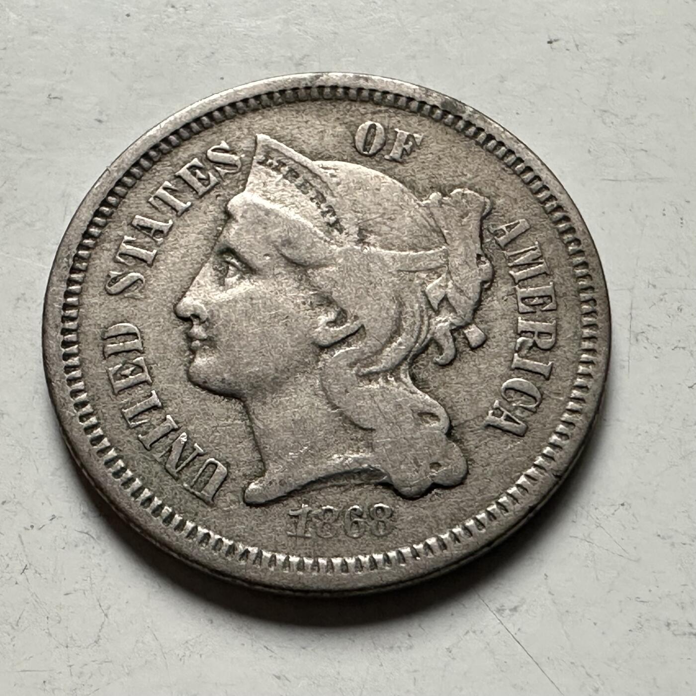 🌹外币初藏🌹🐯2026年第28场   每周二四六晚8️⃣点 接代拍 美国1868年三分 特殊面值