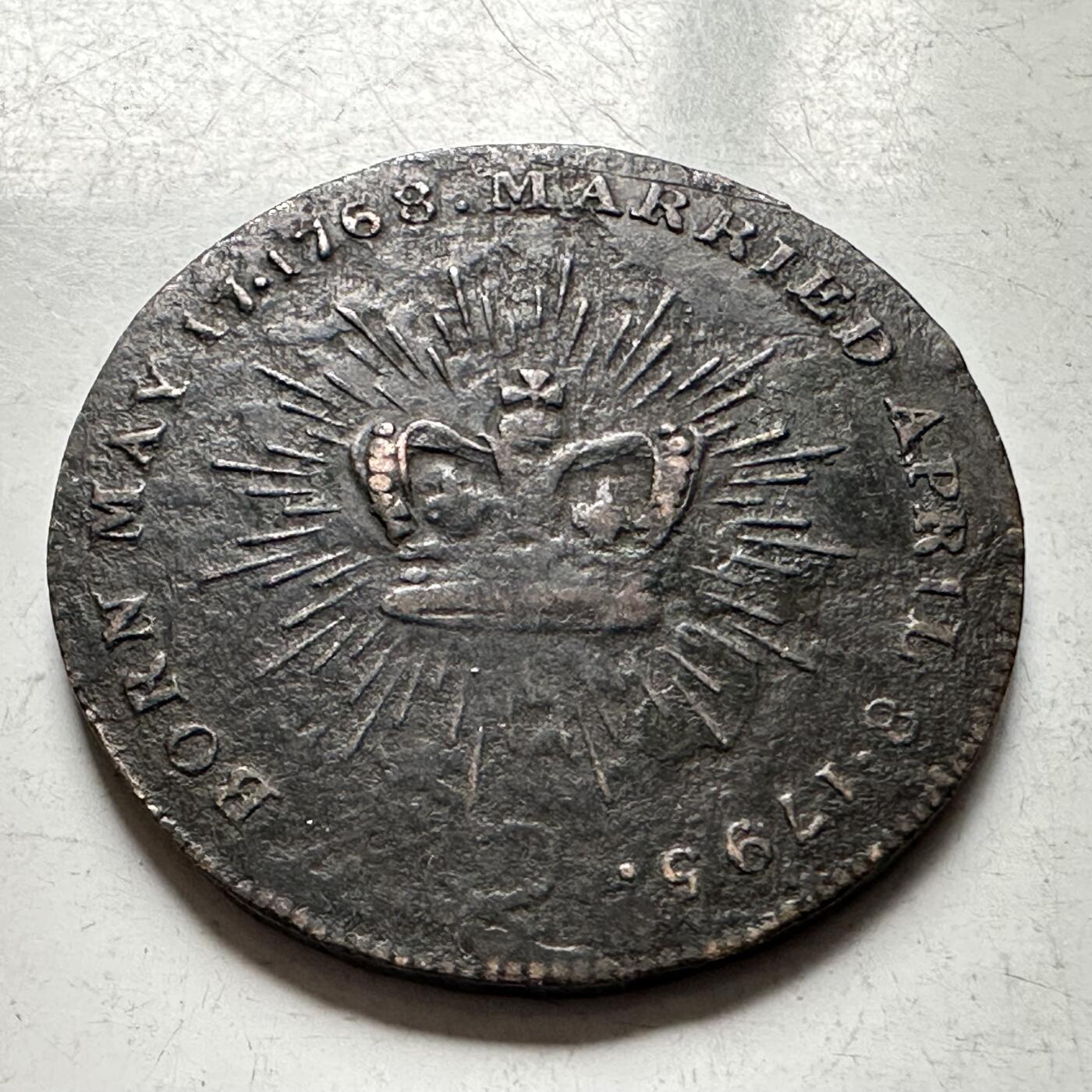 🌹外币初藏🌹🐯2026年第28场   每周二四六晚8️⃣点 接代拍 英国卡罗琳王后1795年纪念铜币Token24.8mm 少见品种