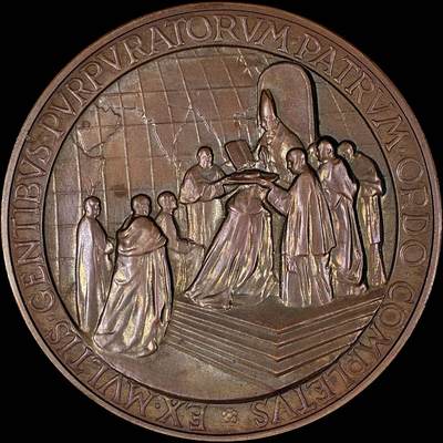 【雨安】【直播拍卖】【第0127期-裸币套币】2026-03-13 周五 19:30 (金价1140, 银价21.50) - [徽章奖章] Vatican [章] 梵蒂冈 1953年 庇护十二世 铜章 44mm