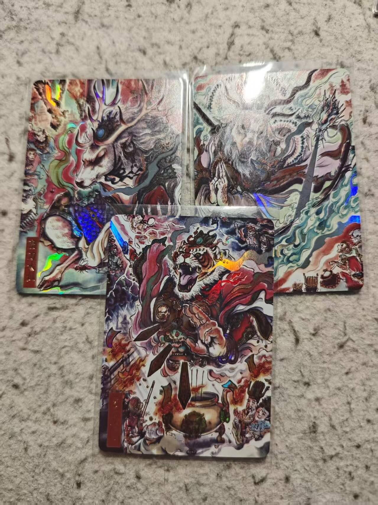 满赠PR！！龙虎卡牌-七八场（满200元包邮，无佣金，每周六结拍，欢迎送拍） 彩闪3张 正子公也展会限定卡 不二猿 - 车迟国三妖