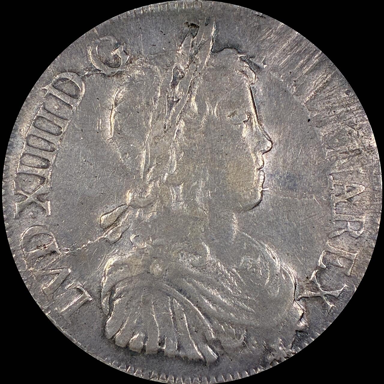 【雨安】【直播拍卖】【第0127期-裸币套币】2026-03-13 周五 19:30 (金价1140, 银价21.50) [裸币法国] France 法国 1埃居 KM#0155 DAV-3799 (1646-1653) 路易十四 儿童版2nd 1652年 带几代欧洲老藏家标签