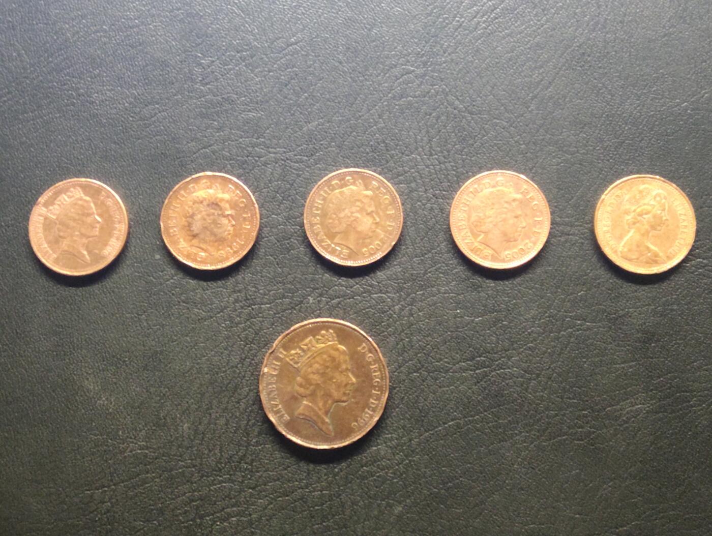 荟藏特别场次第七期——“社长的钢镚堆” 英国便士币批量六个 含一枚少见新便士