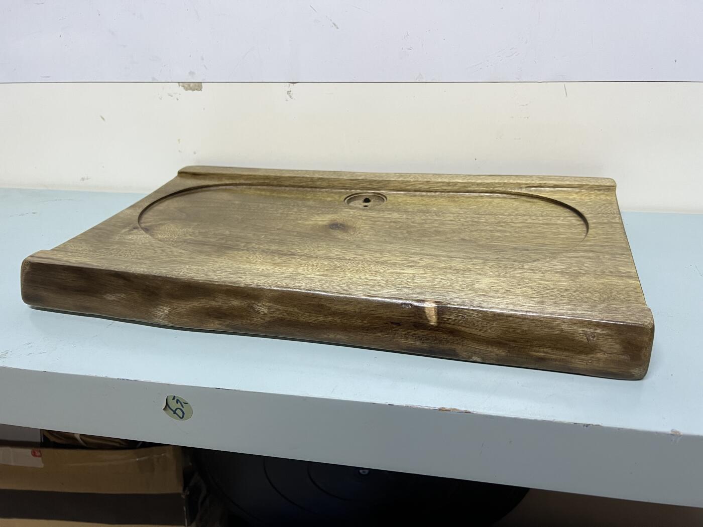 零元拍：金丝楠茶盘 金光闪闪。尺寸约：42.7/25/3CM