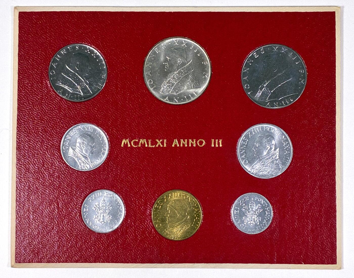 【雨安】【直播拍卖】【第0127期-裸币套币】2026-03-13 周五 19:30 (金价1140, 银价21.50) [现代套币] Vatican 梵蒂冈 套币 1961年