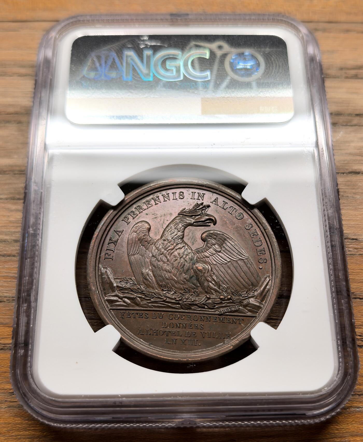 凡希社世界钱币微拍第三百二十一期 1804法国拿破仑皇帝加冕礼纪念铜章NGC-MS61