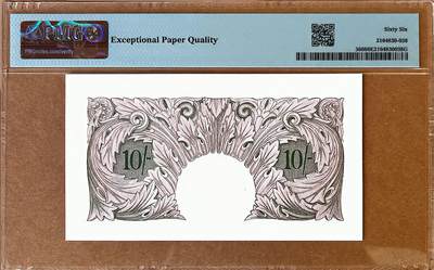 【Blue Auction】✨世界纸币精拍800期盛典——白金之夜🔥🔥🔥 G-【倒置号】英国 A序列 1940-48年10先令 紫色版 PMG66EPQ 