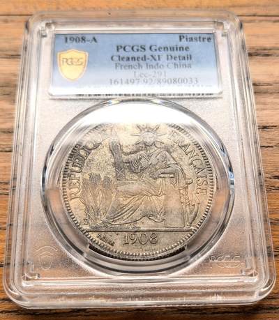 凡希社世界钱币微拍第三百二十一期 - 1908A法属印度支那皮亚斯特大银PCGS-XFD