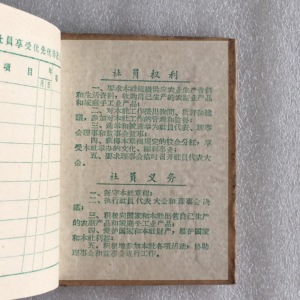         珍稀1962年浙江省嵊县供销合作社社员证全新品相未流通1册原版真品如图供应票证旧藏文玩艺术收藏