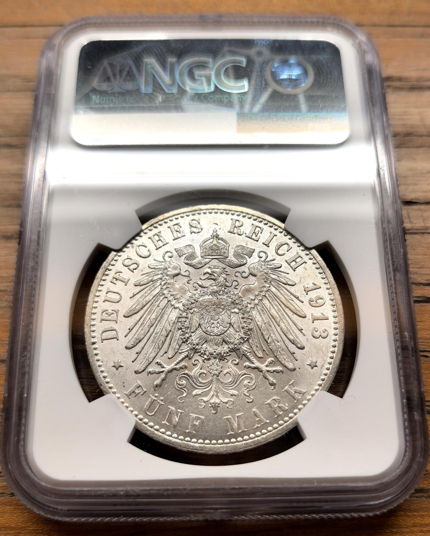 凡希社世界钱币微拍第三百二十一期 1913A德国普鲁士军装版5马克大银NGC-UNCD