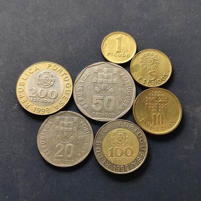 【全场包邮】纯粹捡漏拍512场 - 葡萄牙1985-1999年7枚套币