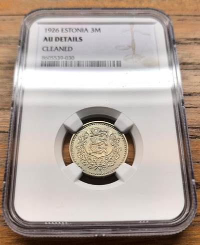 凡希社世界钱币微拍第三百二十一期 - 1926爱沙尼亚3马克NGC-UNCD
