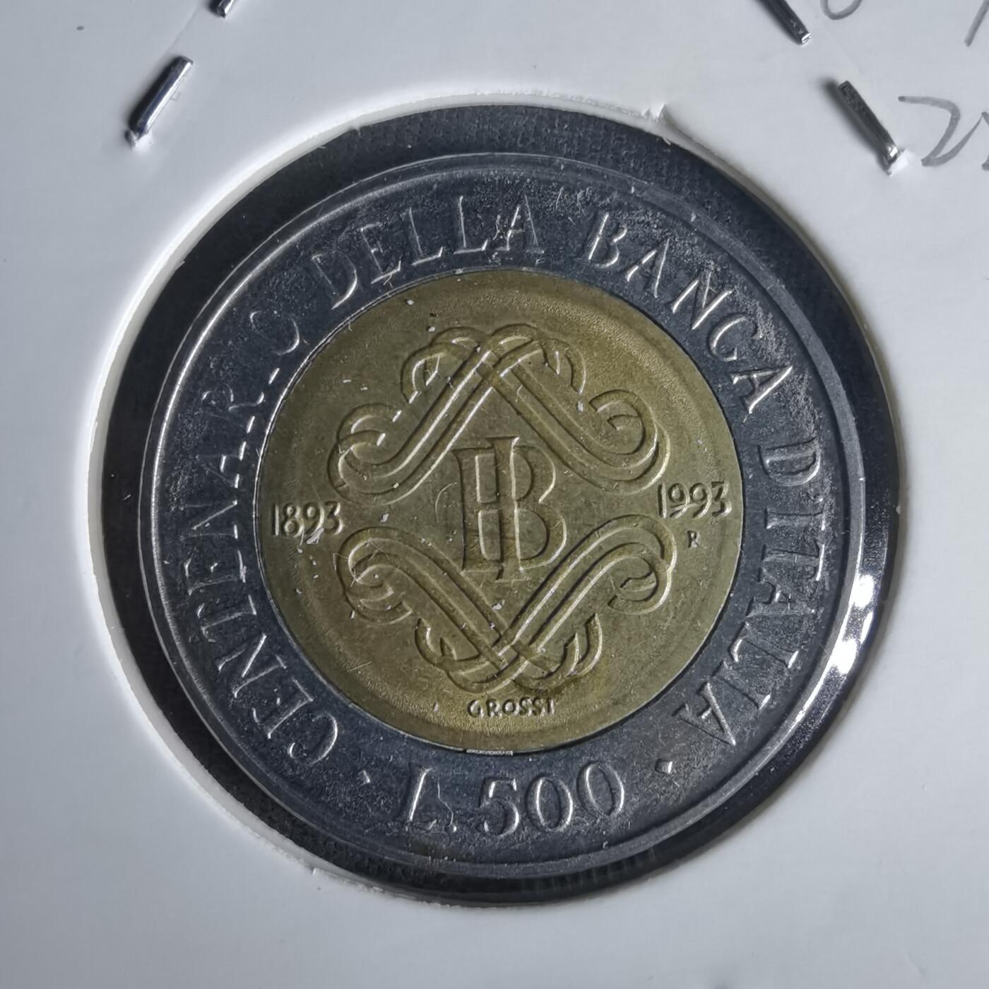 沼泽如烟--第1022场 意大利1993年500里拉纪念币