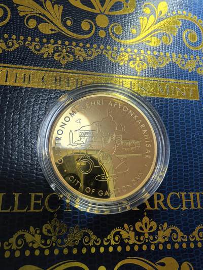 长老汇马年精选第九场拍卖 - 2020土耳其美食之城阿菲昂卡拉希萨尔20里拉镀金精制银币，1盎司925银，2000枚