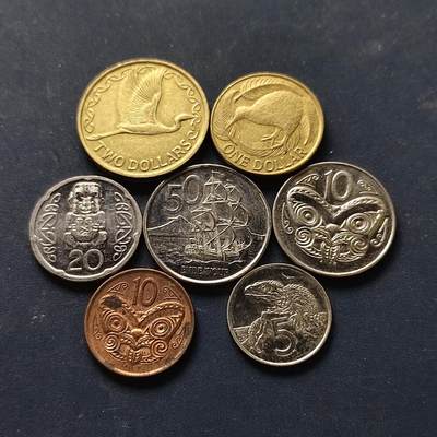 【全场包邮】纯粹捡漏拍512场 - 新西兰1991-2008年7枚套币-含1-2元高值币