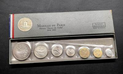 凡希社世界钱币微拍第三百二十一期 - 1965法国FDC七枚套装全品含4枚银币